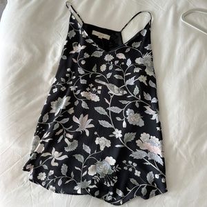 LOFT Bird/Floral Print Tank, Size: Medium